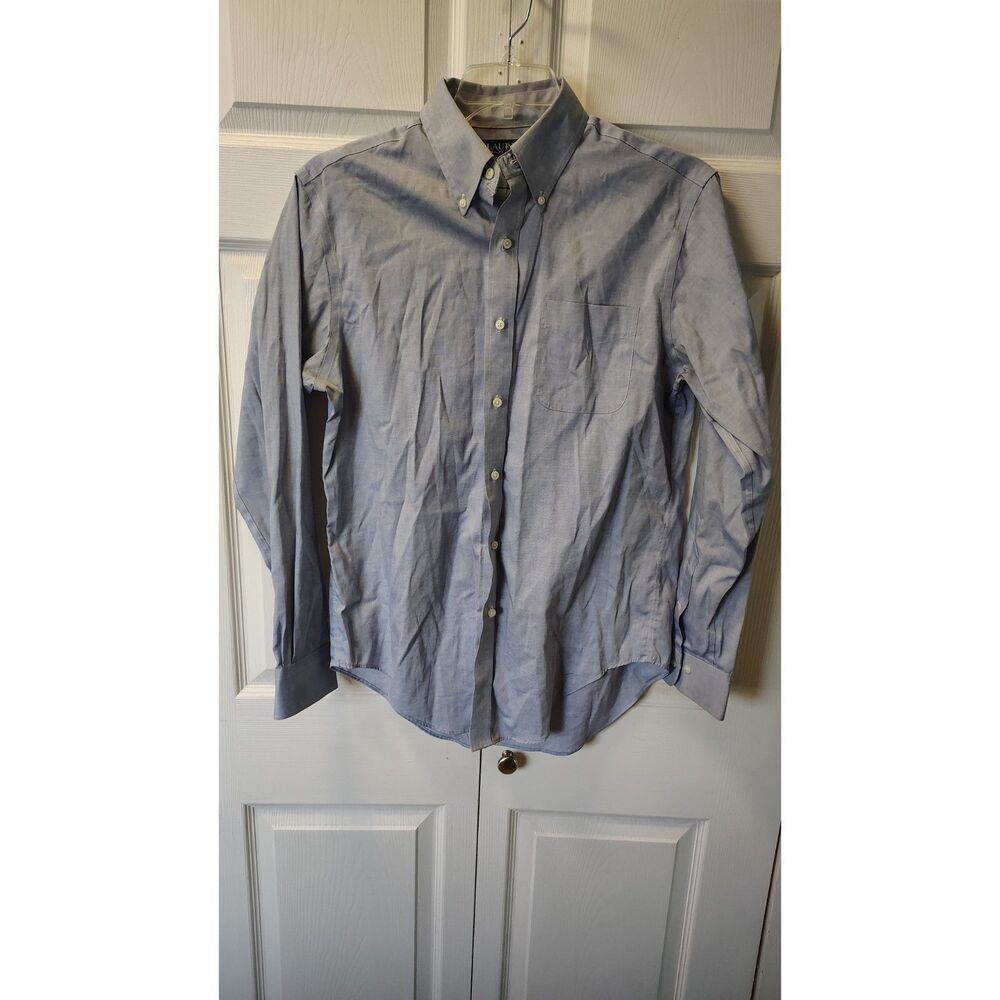 Lauren Ralph Lauren Classic Fit Blue Oxford Button-Down Dress Shirt 15.5 34/35